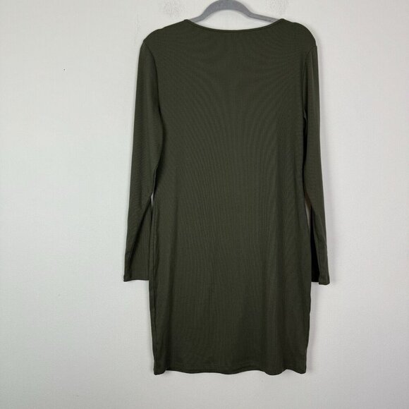 Wild Fable Olive Green Body Con Long Sleeve Ribbed Dress Size XXL - Picture 5 of 6